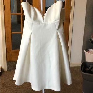 Sweetheart neckline white dress